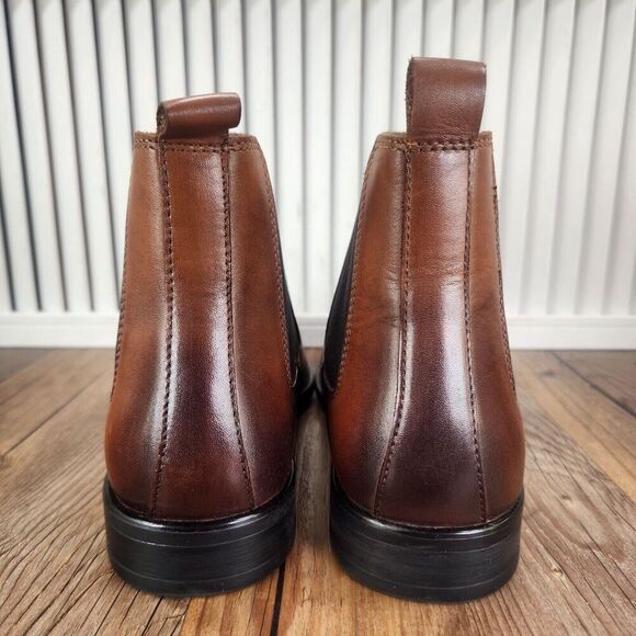 Jump New York Marcelo Chelsea Boots Mens Size 7 M Tan Leather Ankle Dress Preppy - Picture 5 of 12
